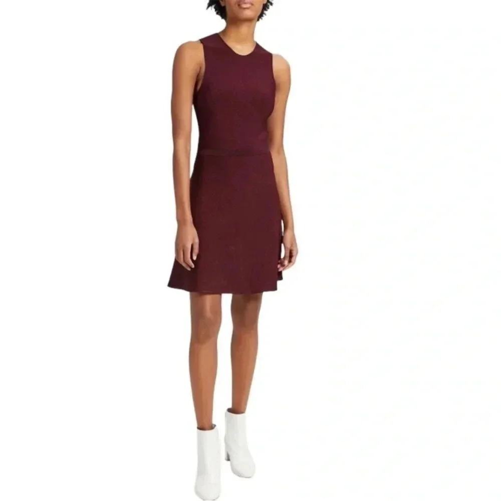 Theory burgundy knit Aline mini dress